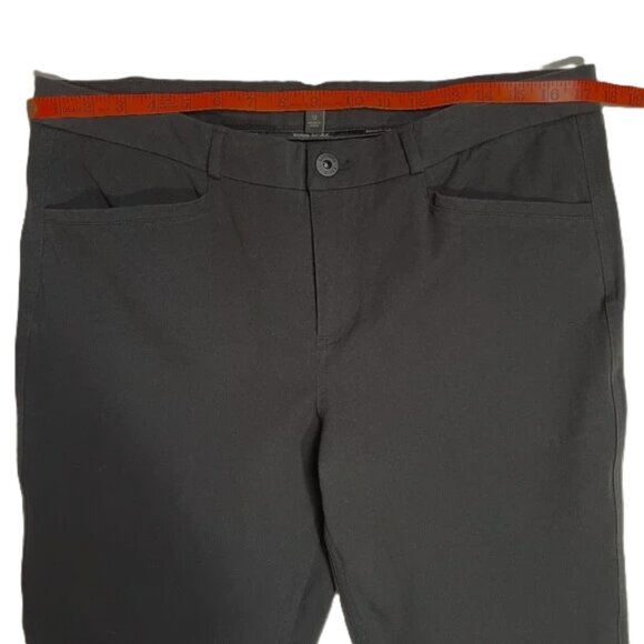 Banana Republic Black Stretch Twill Ankle Crop Pants Size 12 - Picture 7 of 13